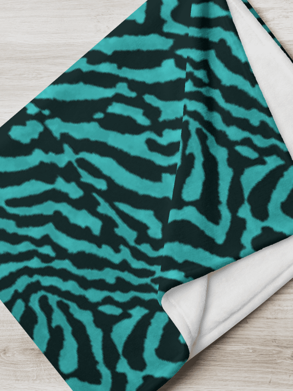 Teal Zebra Blanket product image (5)