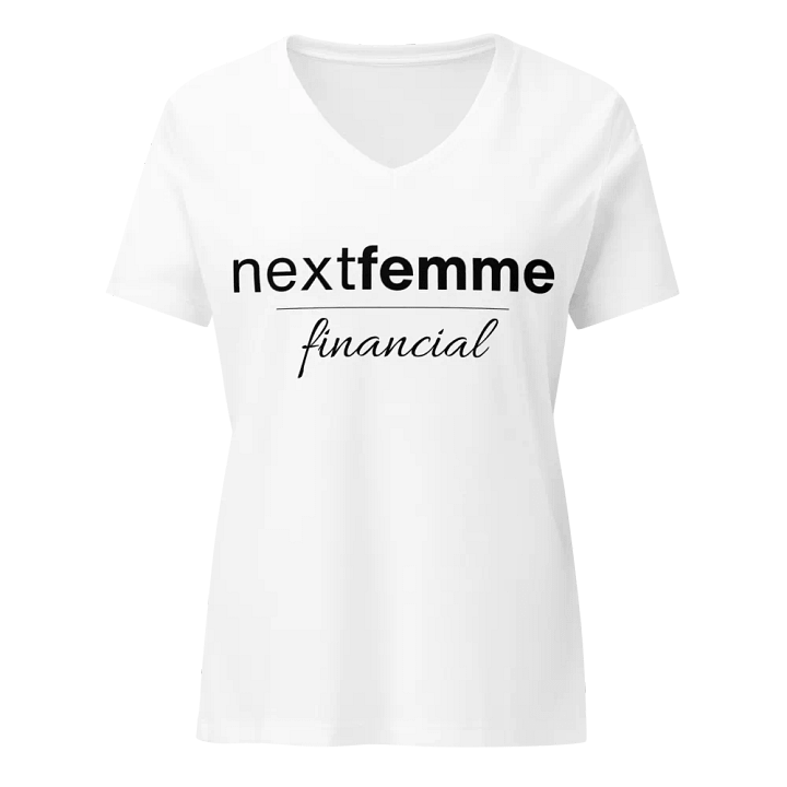 Relaxed V-Neck Tee with Black Logotype product image (1)