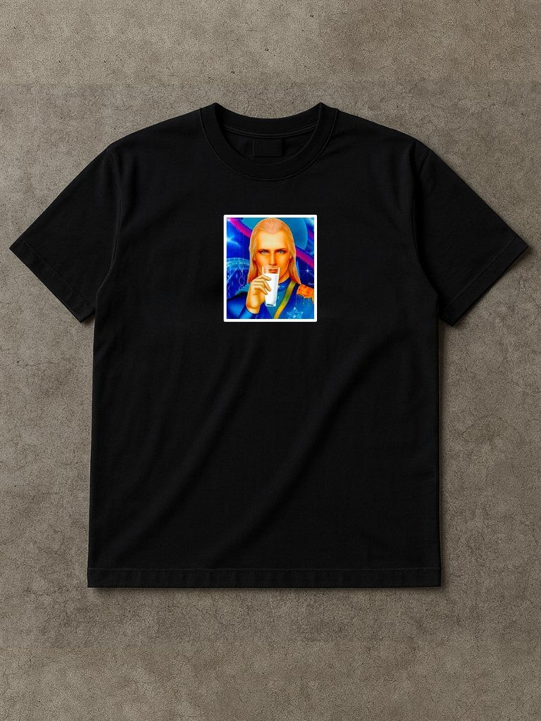 Lord Ashtar Drinking Raw Milk T-Shirt product image (1)