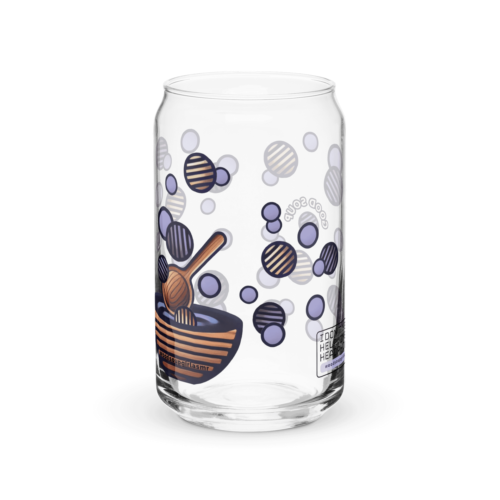 Can Shaped Glass with Lid & Straw - Wood Soup product image (7)