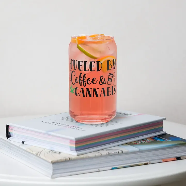 'Fueled by Coffee & Cannabis' Glass product image (1)