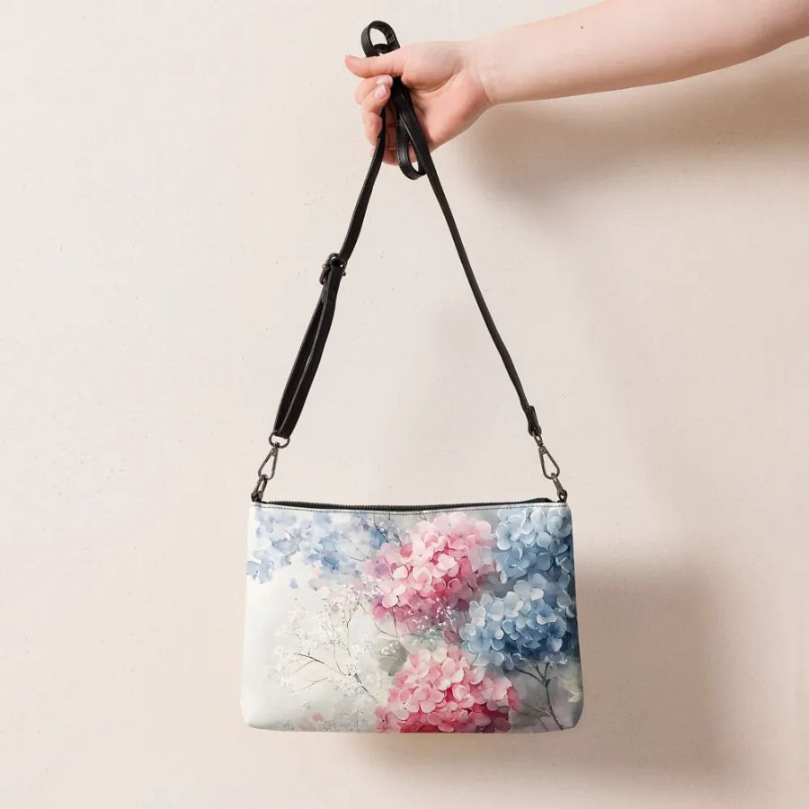 Dreamy Hydrangea All-Over Print Crossbody Bag product image (7)