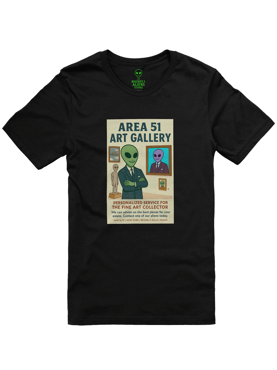 Area 51 Santa Fe Art Gallery Roswell Aliens 1950's Retro Poster Unisex T-Shirt product image (5)