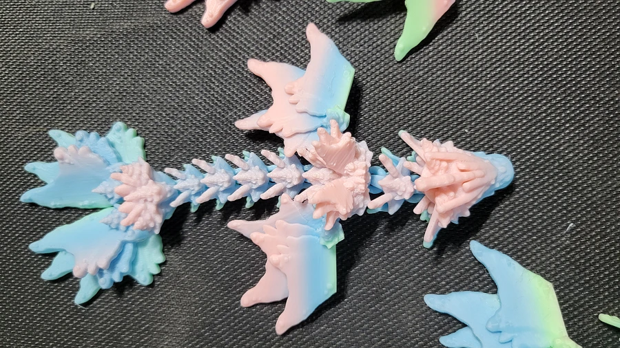 Articulated Ocean Serpent Tadling (Pastel Green, Pink, Blue) product image (2)