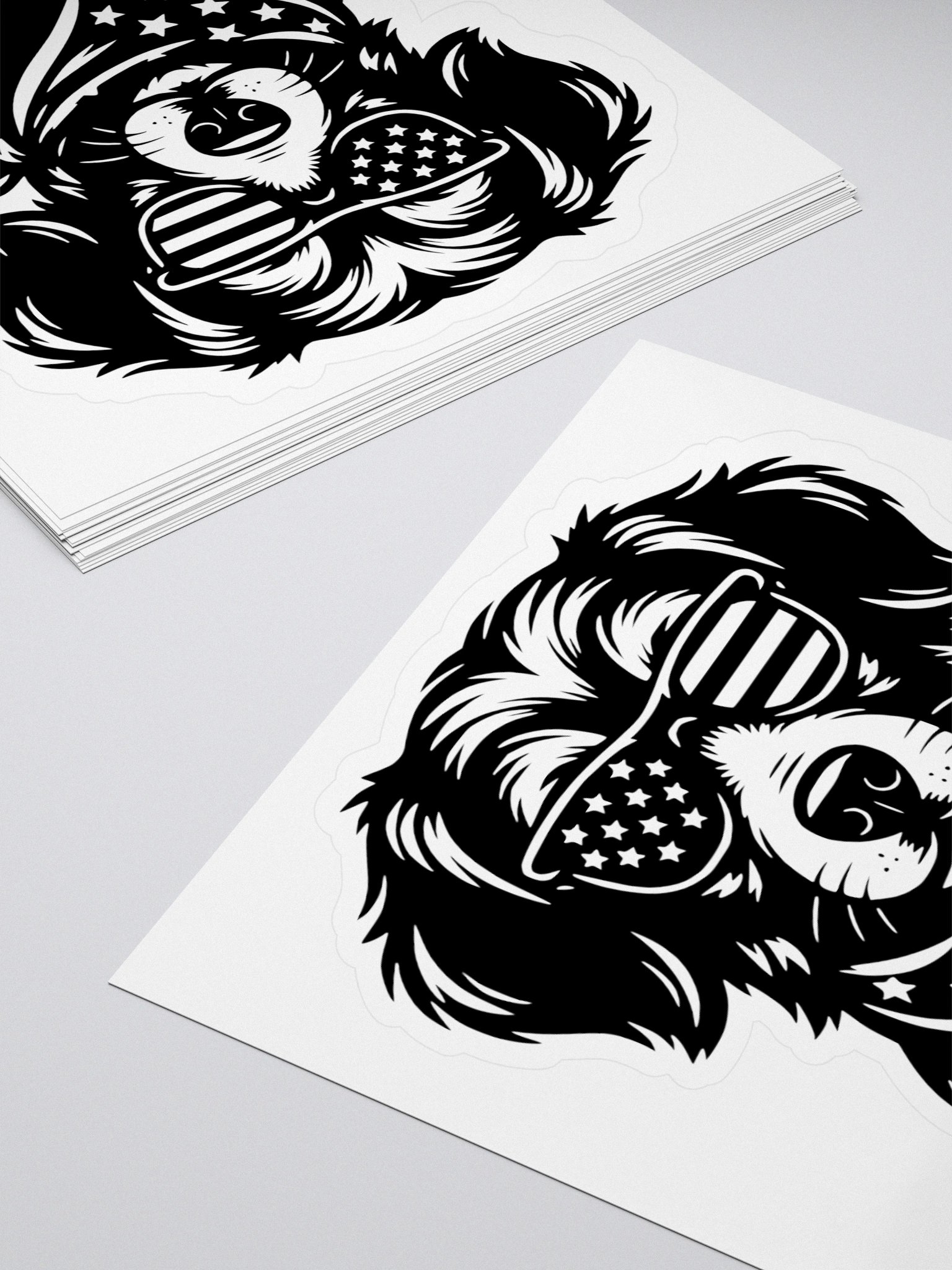 Patriotic Piano Pup in Bandana | Border Collie Sticker product image (4)