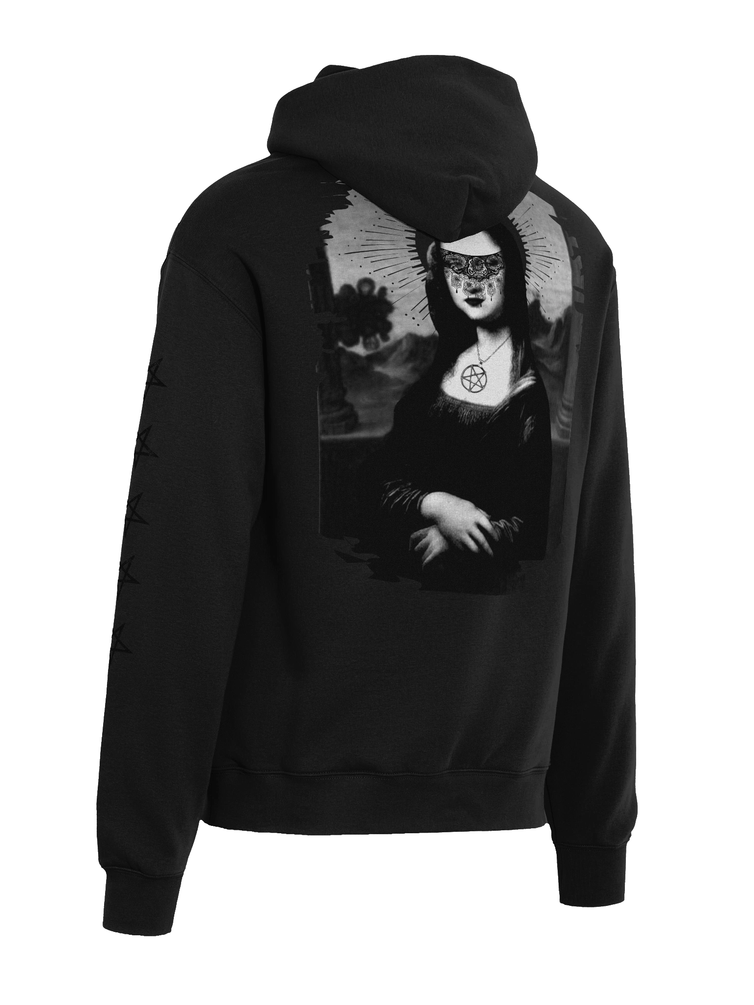 Occult Mona Lisa in Lace Eye Veil - Unisex Premium Hoodie product image (5)