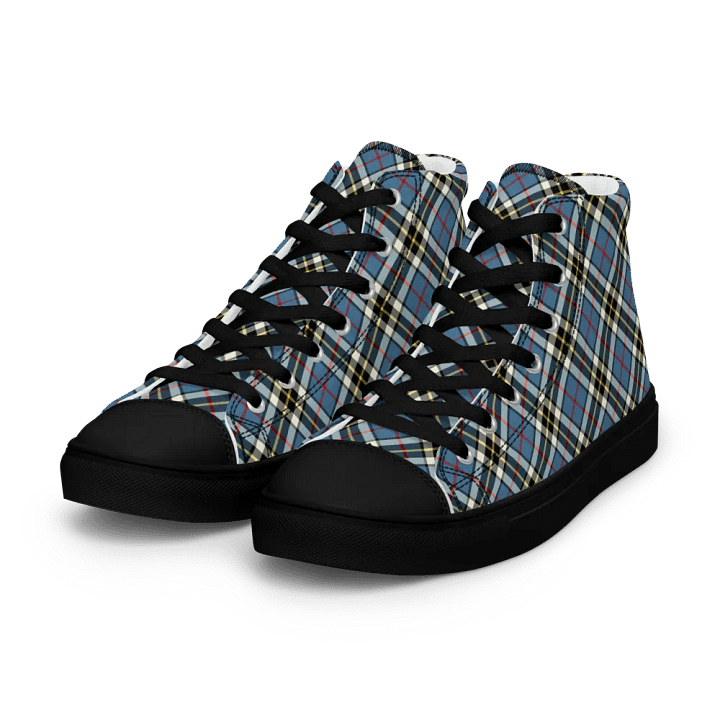 Thompson Blue Tartan Men's High Top Shoes product image (2)