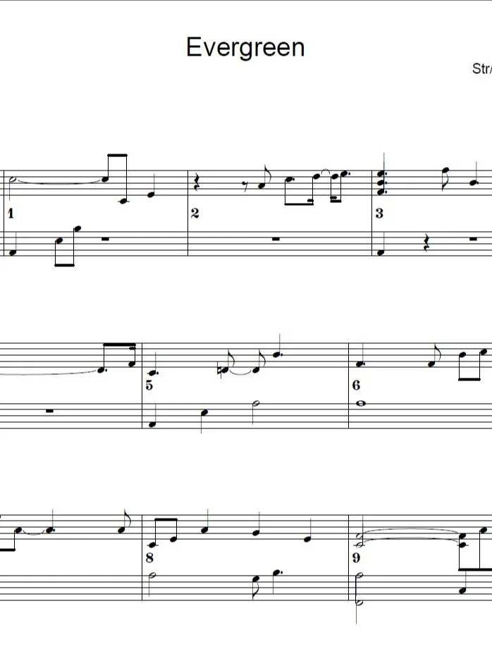 Evergreen - Piano sheet music product image (1)