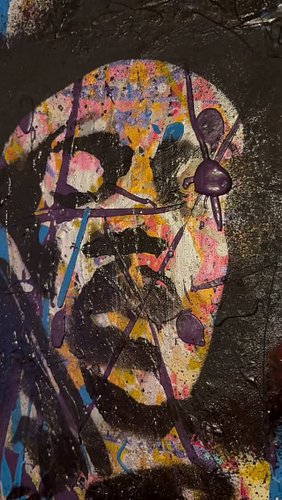 GIANT #jimihendrix painting! A mix of #jacksonpollock and #graffitiart ! For sale now, in you’re interested,  reach out to me...