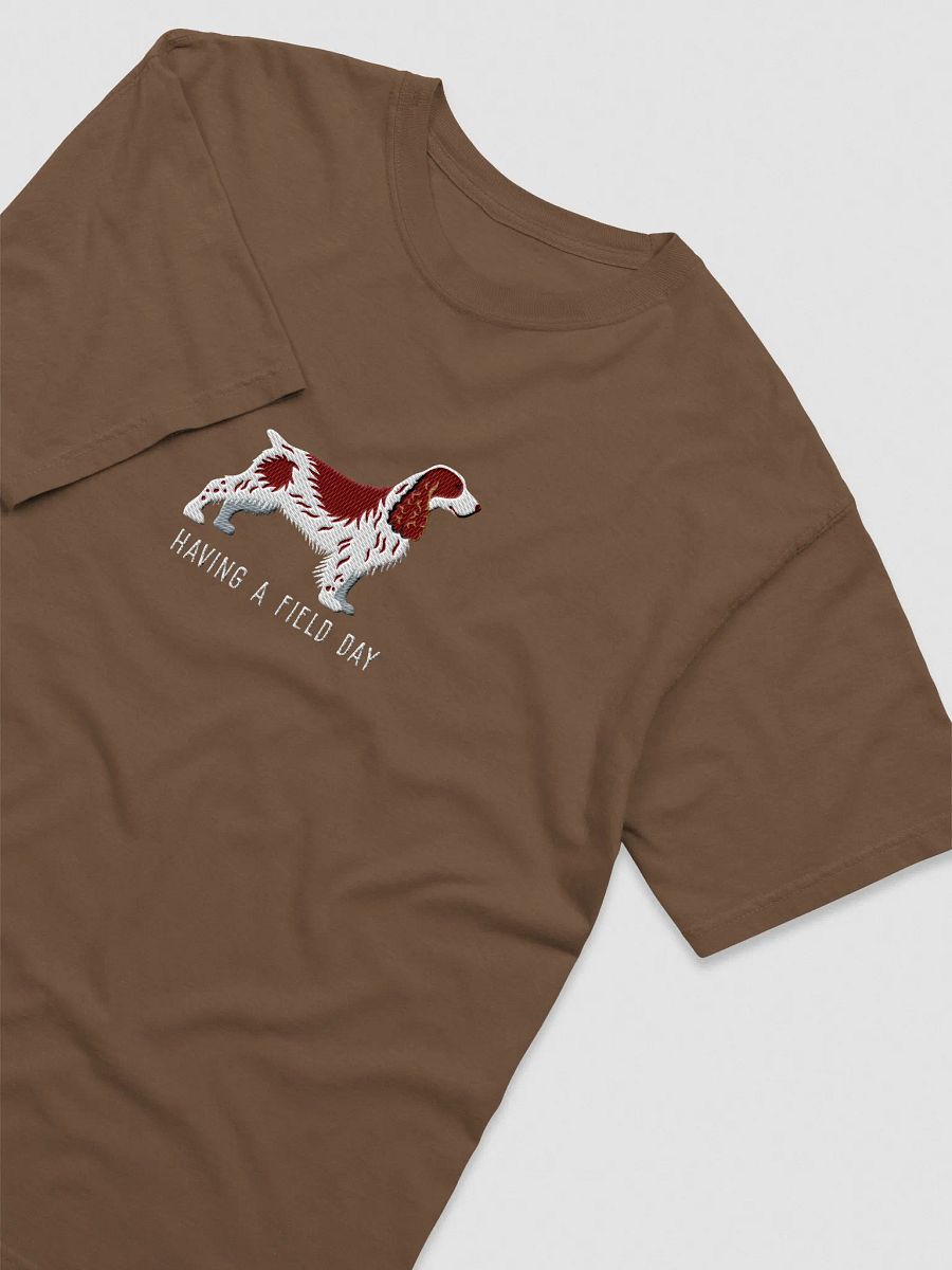 Having a Field Day T-Shirt(Embroidered) of a Field Spaniel(Liver & Tan) product image (19)