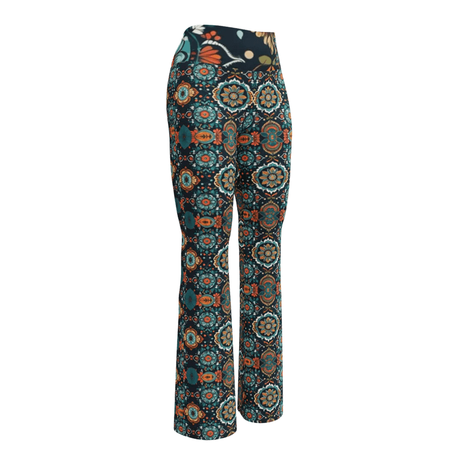 Symmetry Chic: All-Over Printed Flare Leggings product image (11)