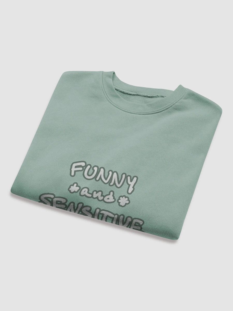 FUNNY *and* SENSITIVE (lined design, #66796E) women’s fleece crop sweatshirt product image (16)