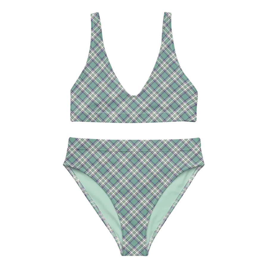 Light Green, Purple, and Yellow Plaid Bikini product image (2)