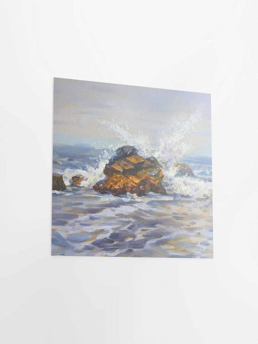 Rocks and waves on the beach-Oil Painting Paper Poster product image (14)