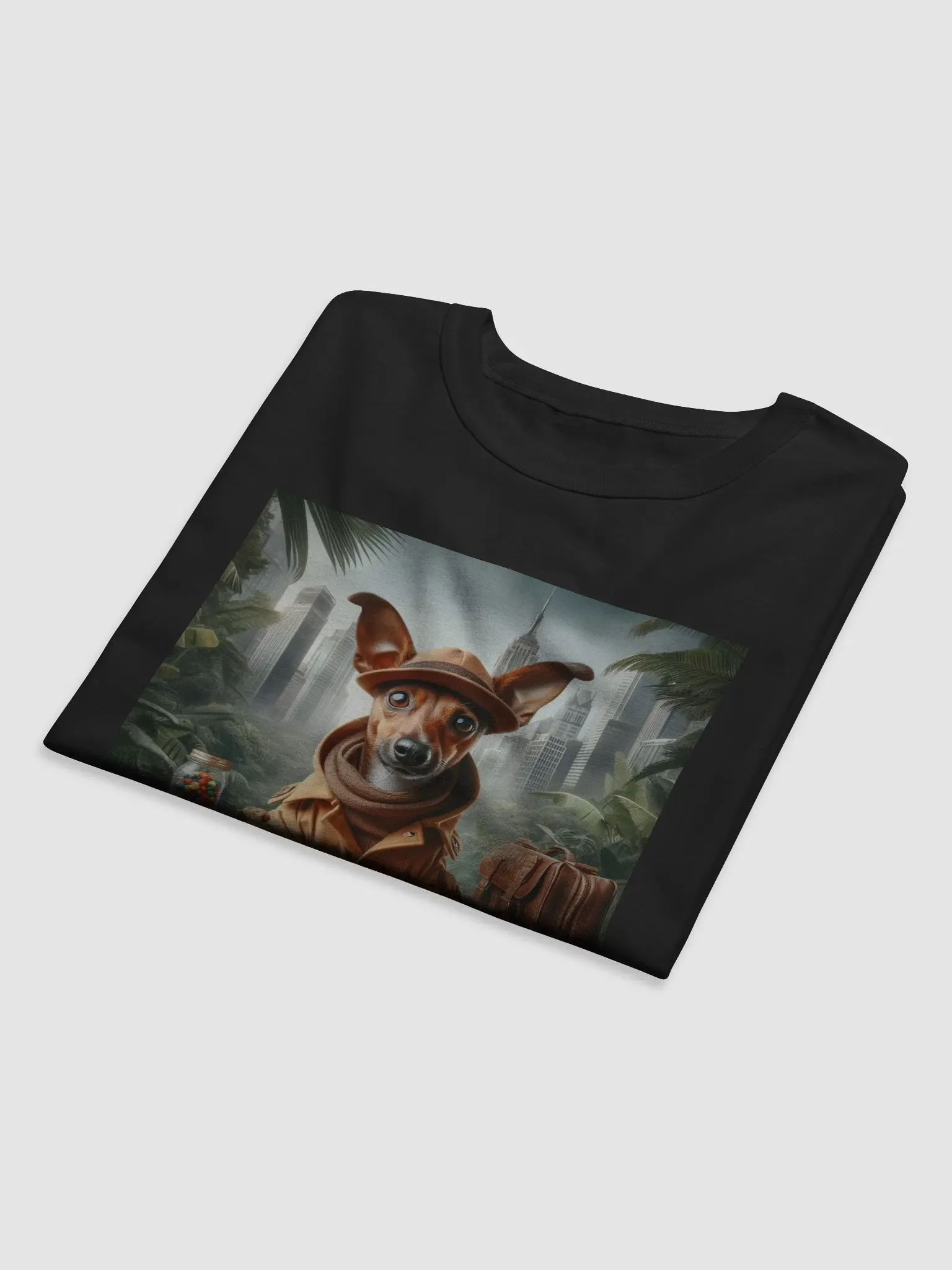 Cute Dog As City Jungle Explorer - Cool Art T-Shirt product image (12)