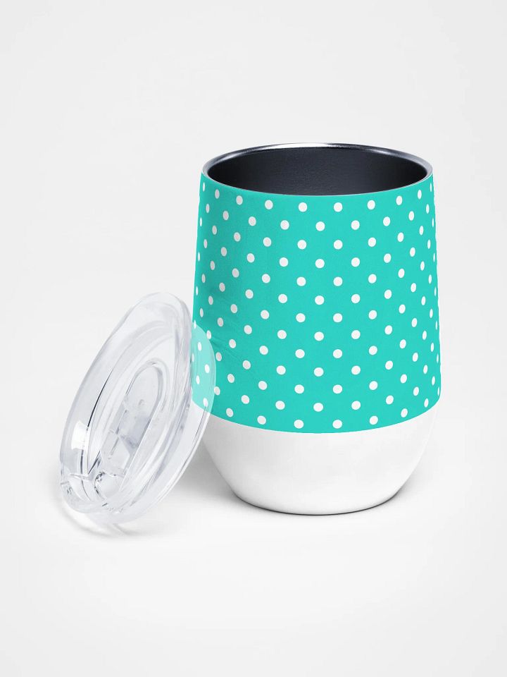 Teal Polka Dot Stainless Steel Wine Tumbler product image (2)