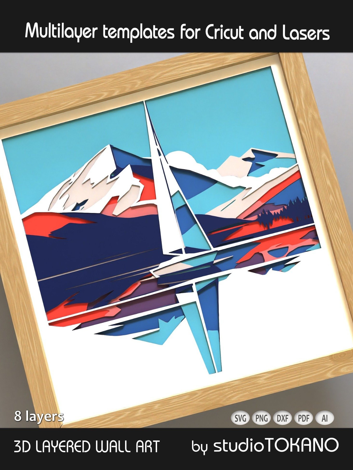 Sailboat 3D Layered SVG product image (3)