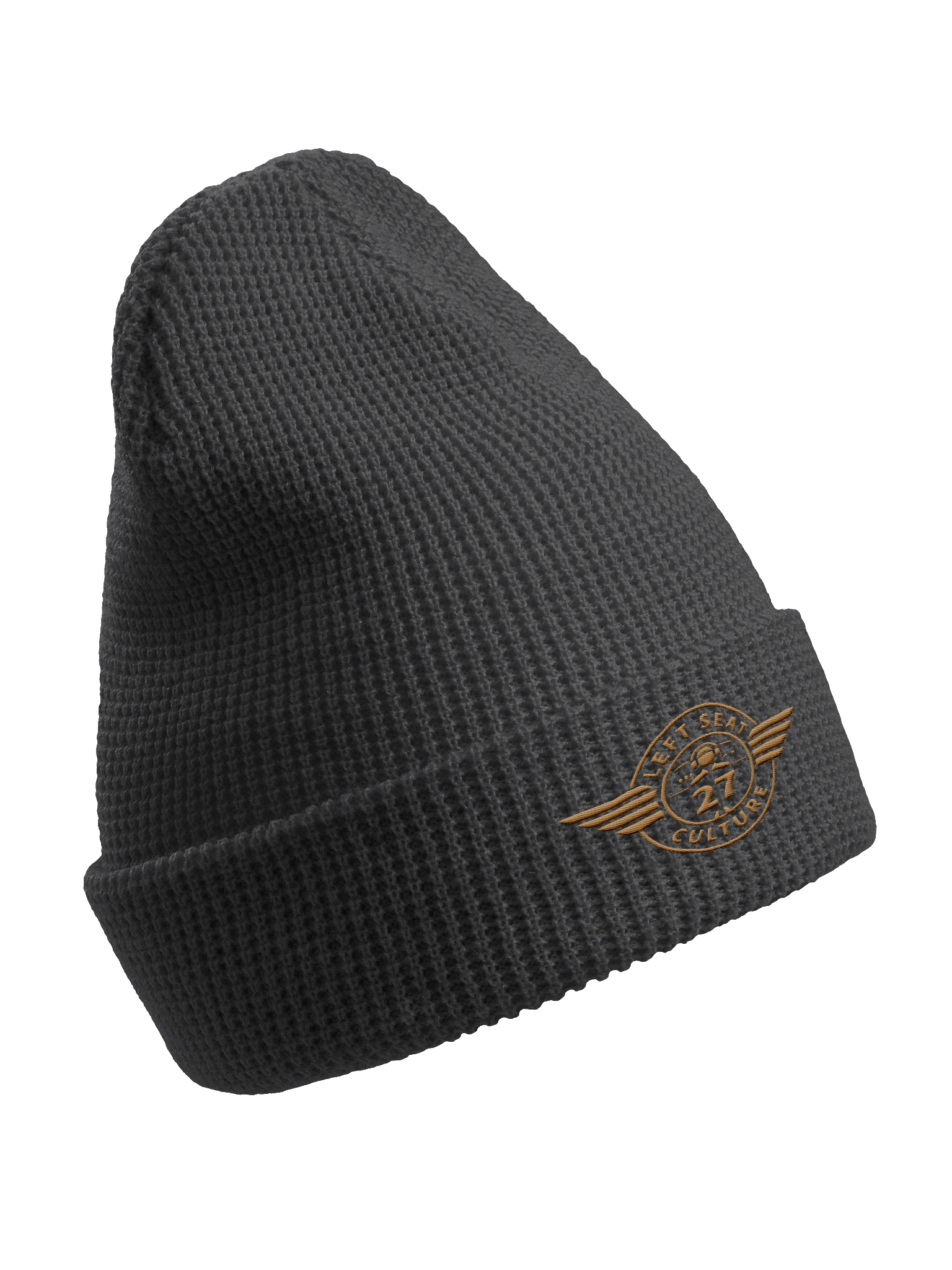 Left Seat Culture Beanie - Grey / Gold product image (3)