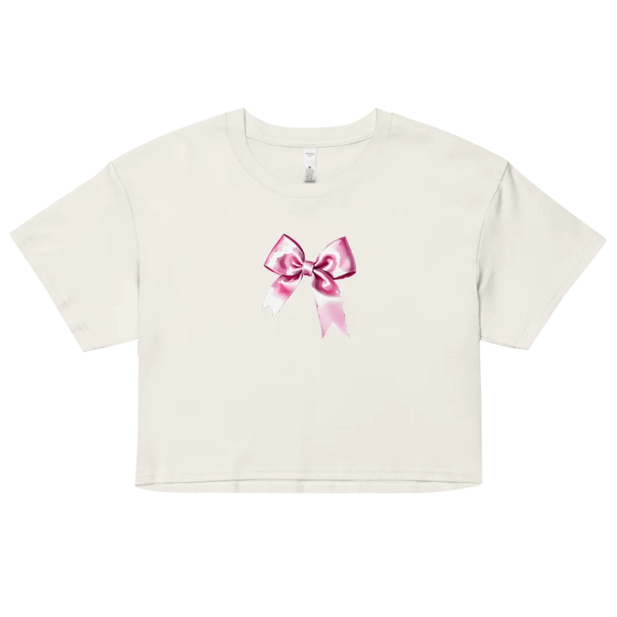 Glossy Pink Ribbon Bow Crop Top product image (7)