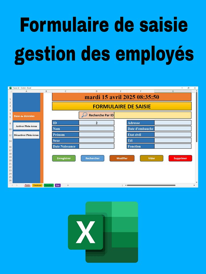 Formulaire de Saisie de Base de Données - Gestion des Employés product image (1)