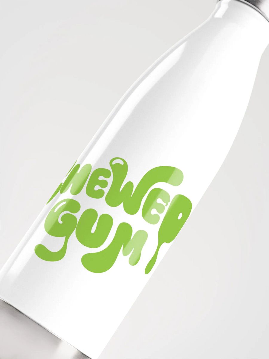 Chewed Gum Steel Water Bottle in Lime Green product image (5)
