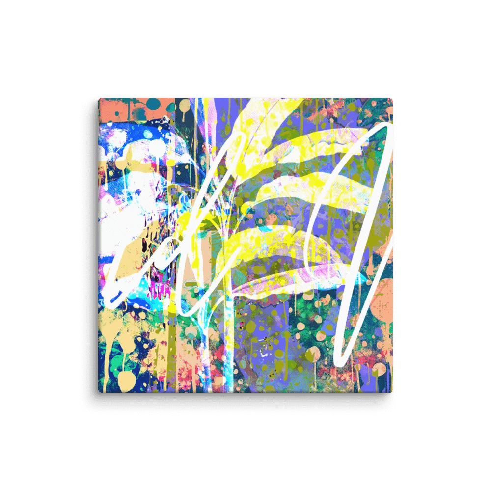 'Tropical Splendor' by Edward Martin Mixed Media Collage -Canvas Print-Masterpiece Canvas Collection product image (2)