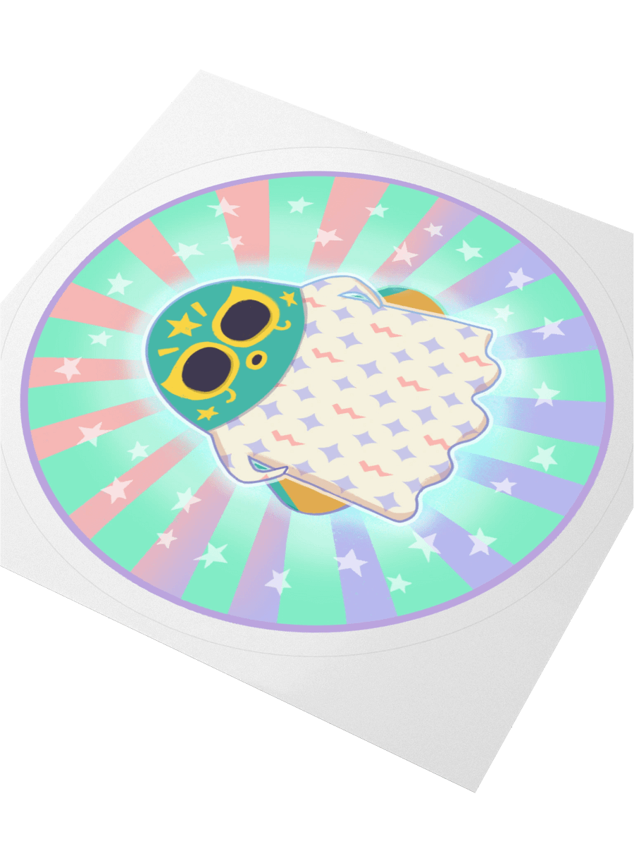 Pastel Little Ghost Luchador - Vinyl Sticker product image (2)