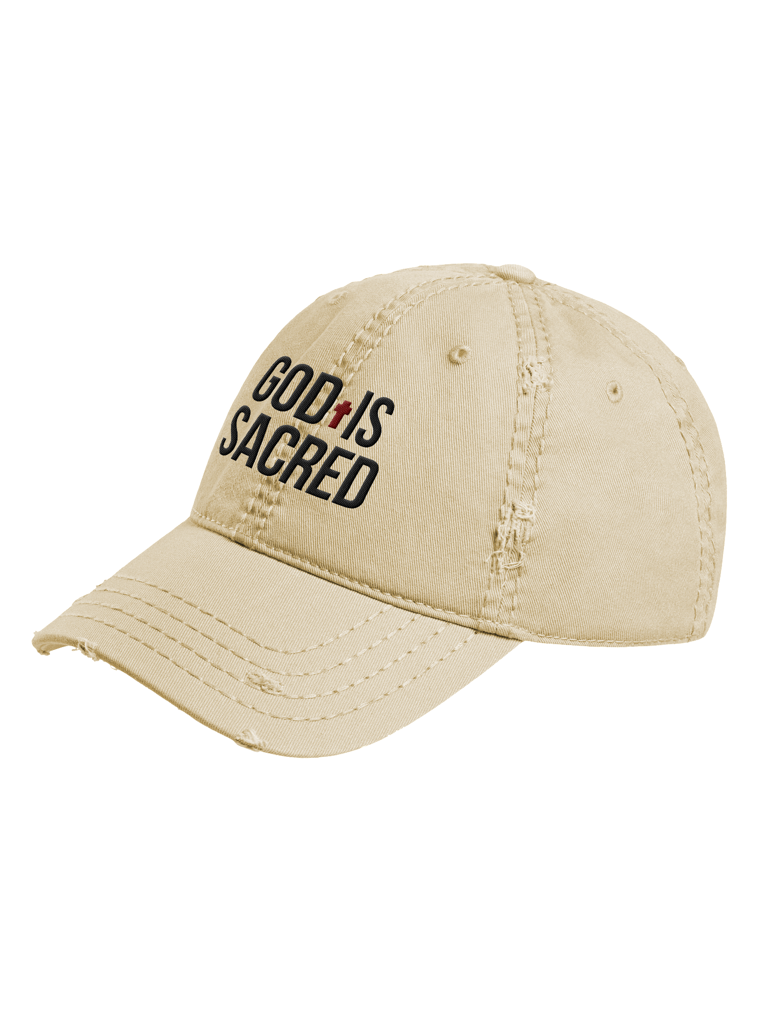God Is Sacred - Distressed Dad Hat (Light) product image (2)