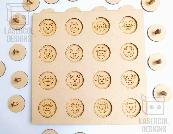 Memory Game (Animals) Version 1 - Laser Cut Files product image (2)