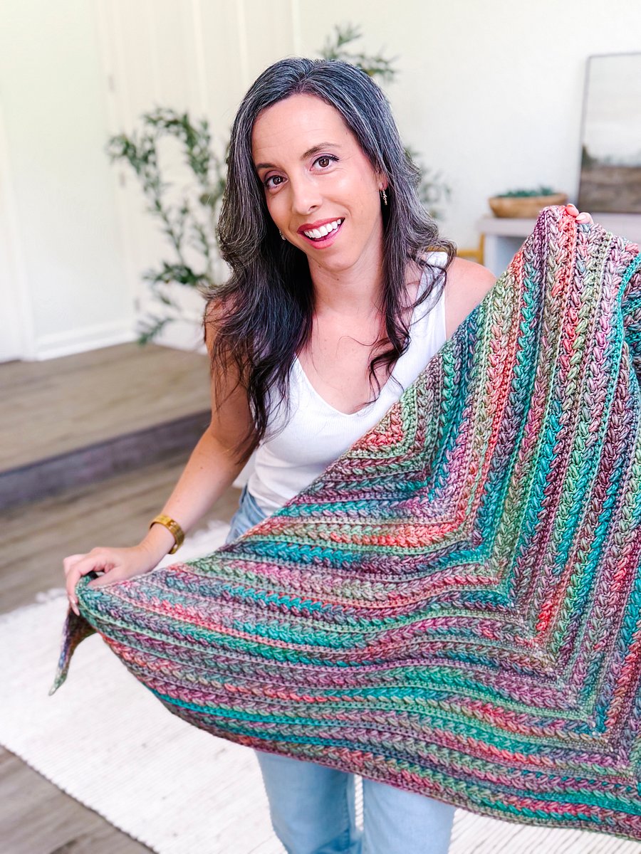 Wheat Stitch Triangle Crochet Shawl product image (8)