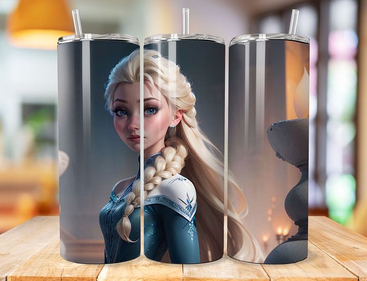 Elsa 20 oz Stainless Steel Tumbler – Frozen Ice Queen Elegance Design product image (1)
