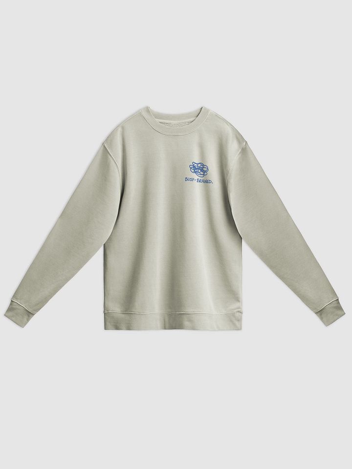 BUSY-BRAINED (sm. teal design) printed pigment crewneck product image (5)