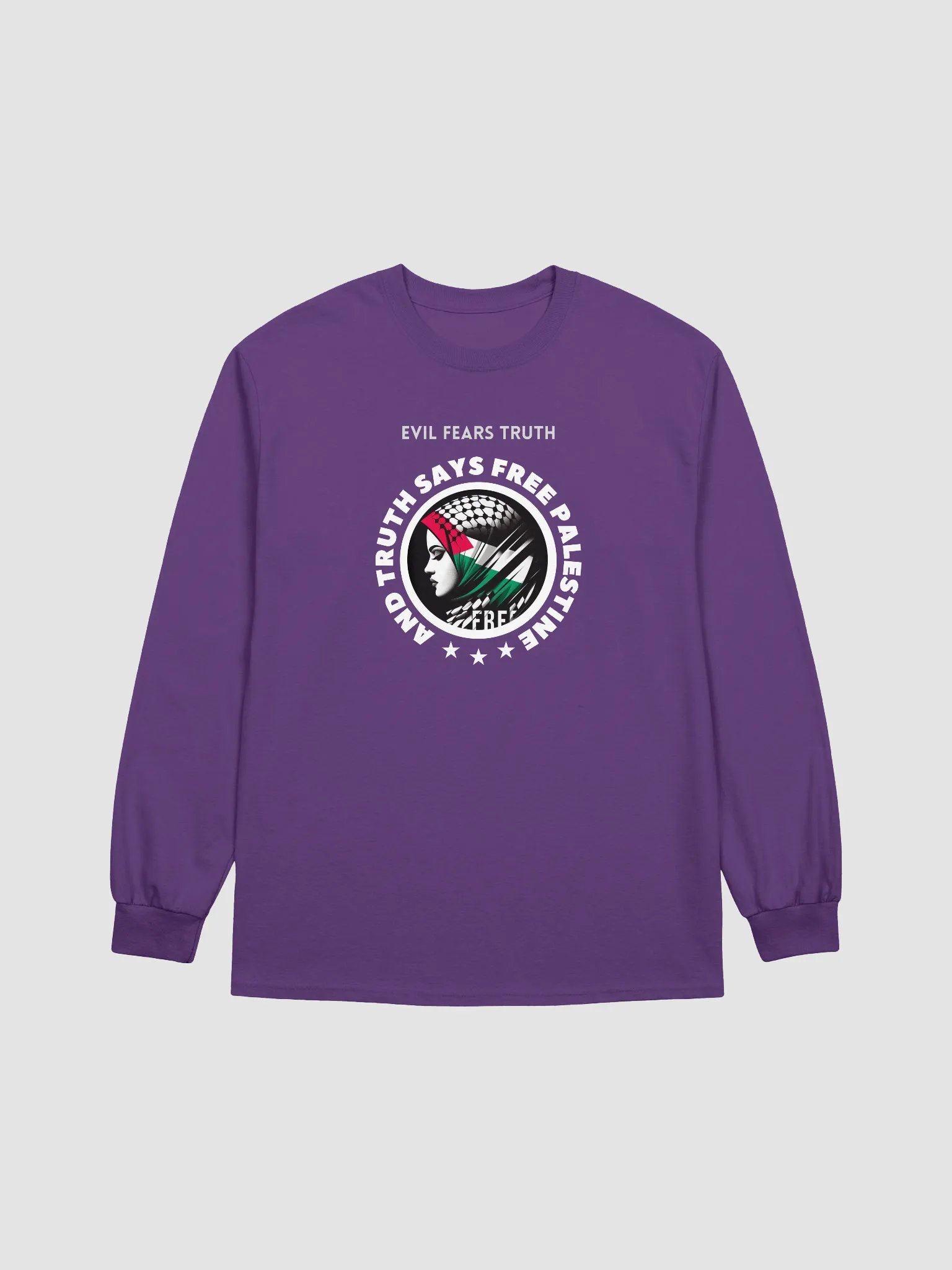 Free Palestine Soccer Hijab Long Sleeve Tee | Evil fears truth, and truth says: Free Palestine. product image (33)