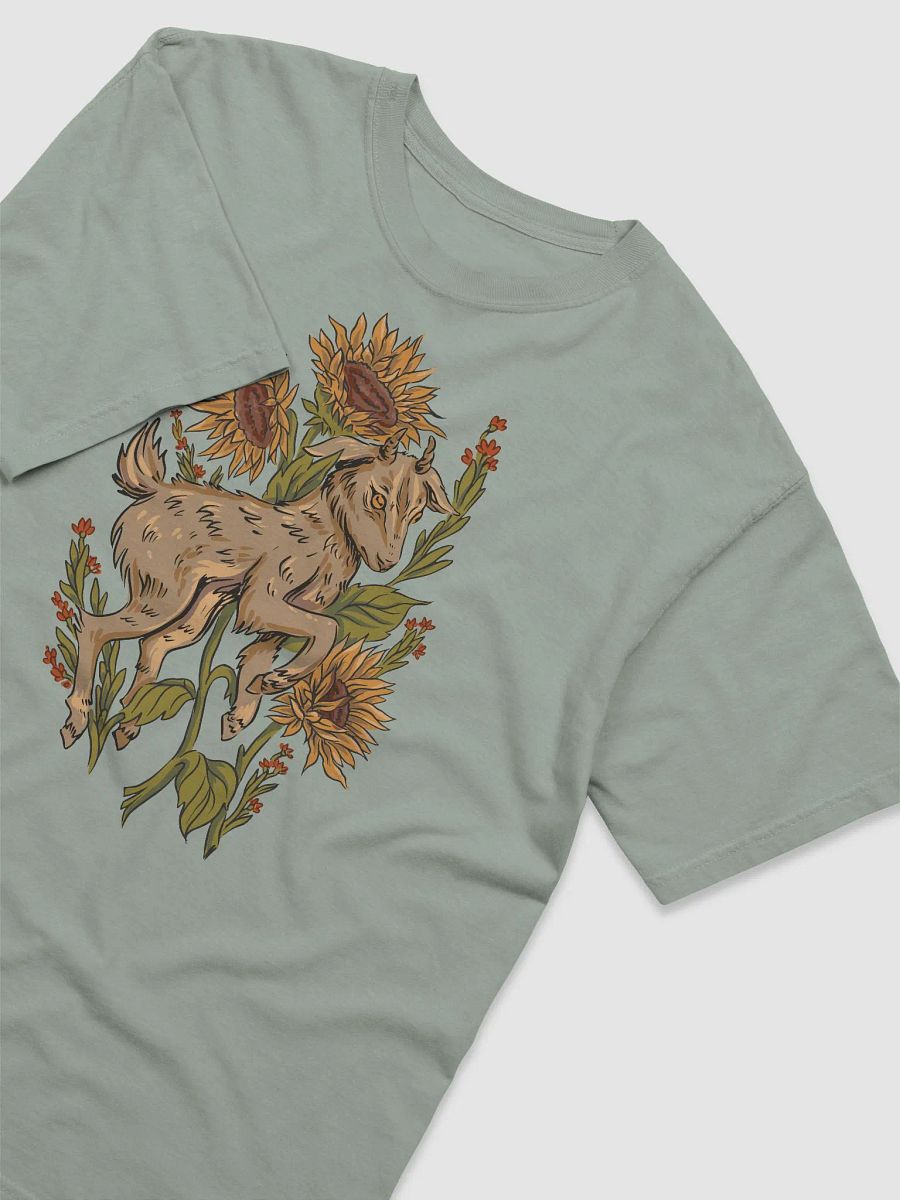 Goblincore and Cottagecore Shirts for Goat Lovers | Baby Goat Among Sunflowers Botanicals T-Shirt product image (3)