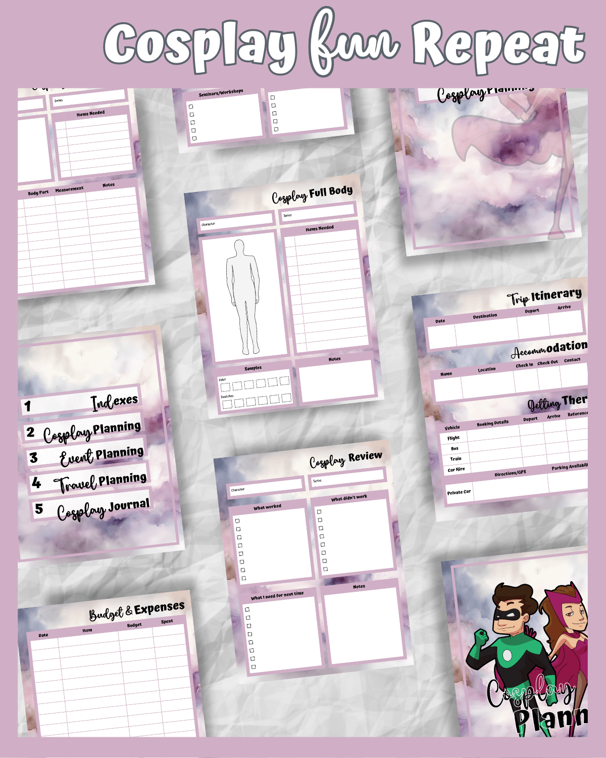 Soft Rose Cosplay Planner Printable product image (6)