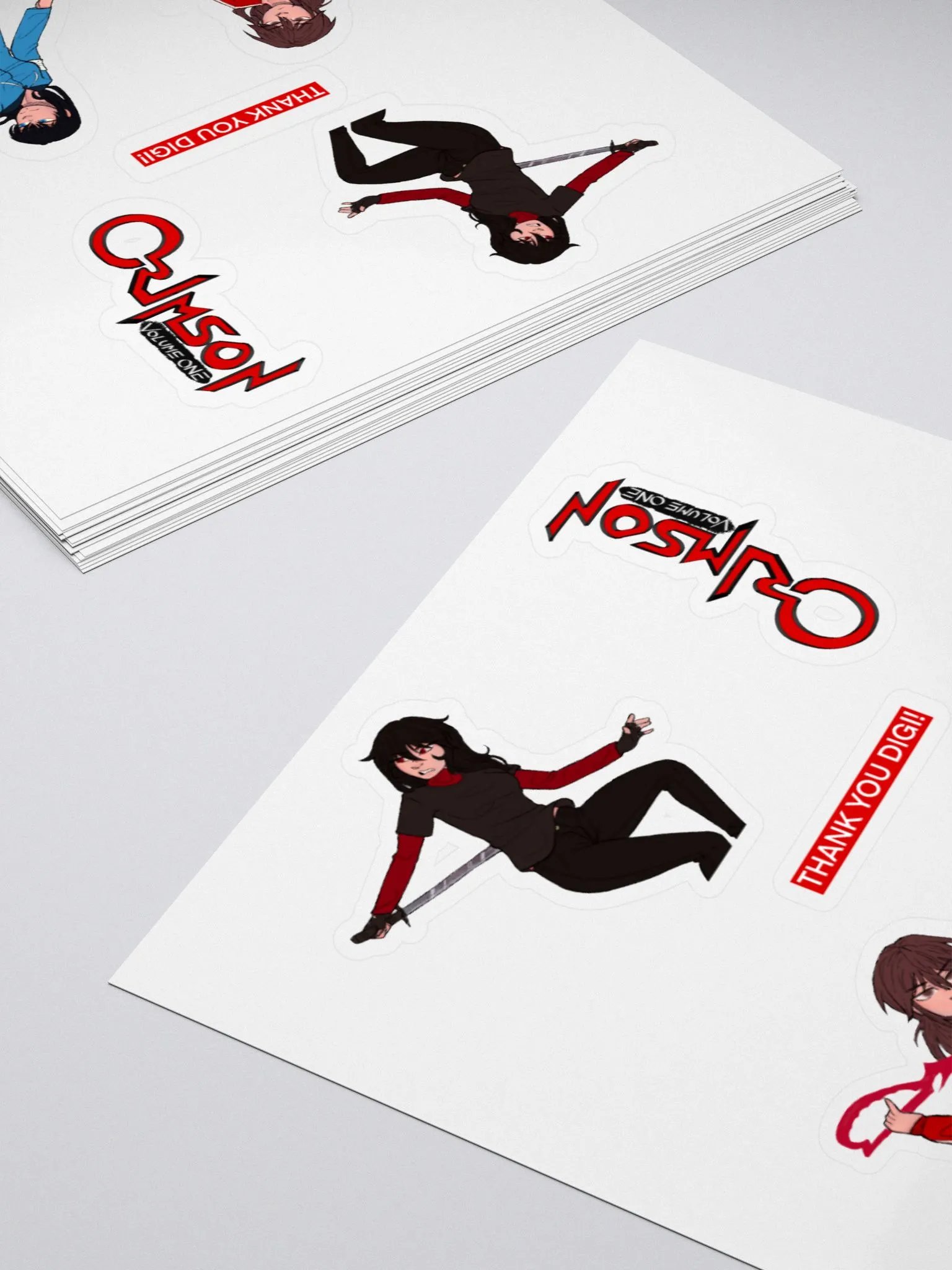 Crimson Trio 5-Sticker Set (By Digital Puff) product image (11)