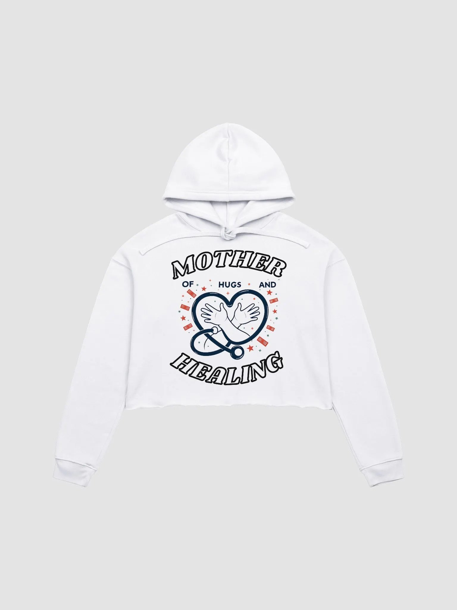 mother of Hugs and healing, Stethoscope Crop Hoodie product image (2)