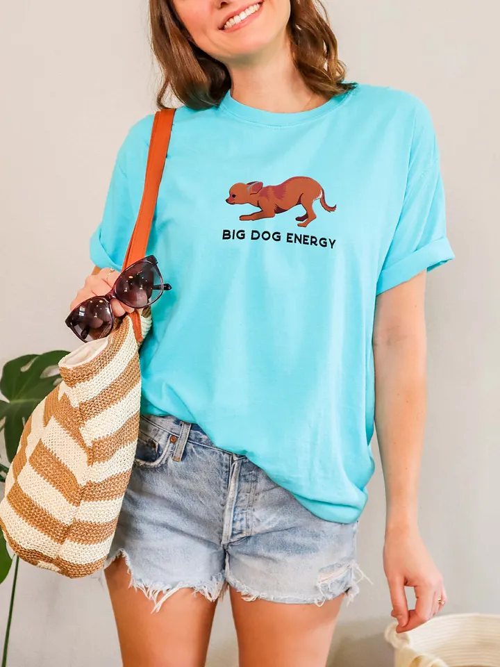 Big Dog Energy T-Shirt(Embroidered) of a Chihuahua(Red) product image (2)