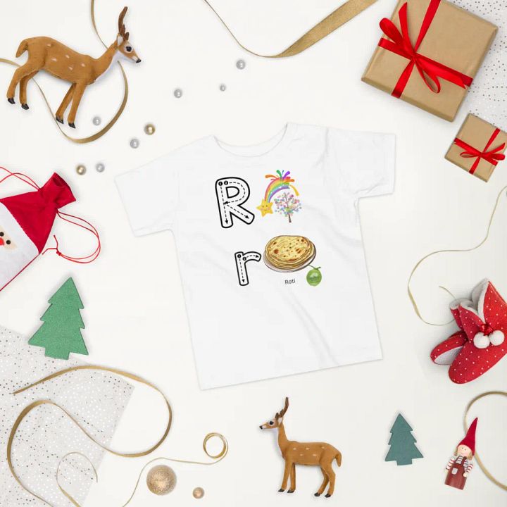 Toddler's White Tee👚 Alphabet Write Rr 📝 A-Z product image (2)