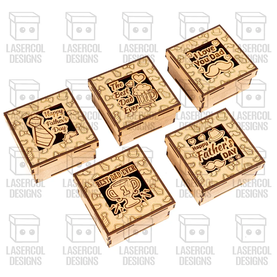 Free Laser File (MAY) - Father's Day Gift Boxes Set 1 (3 Sizes, 5 Styles) product image (5)