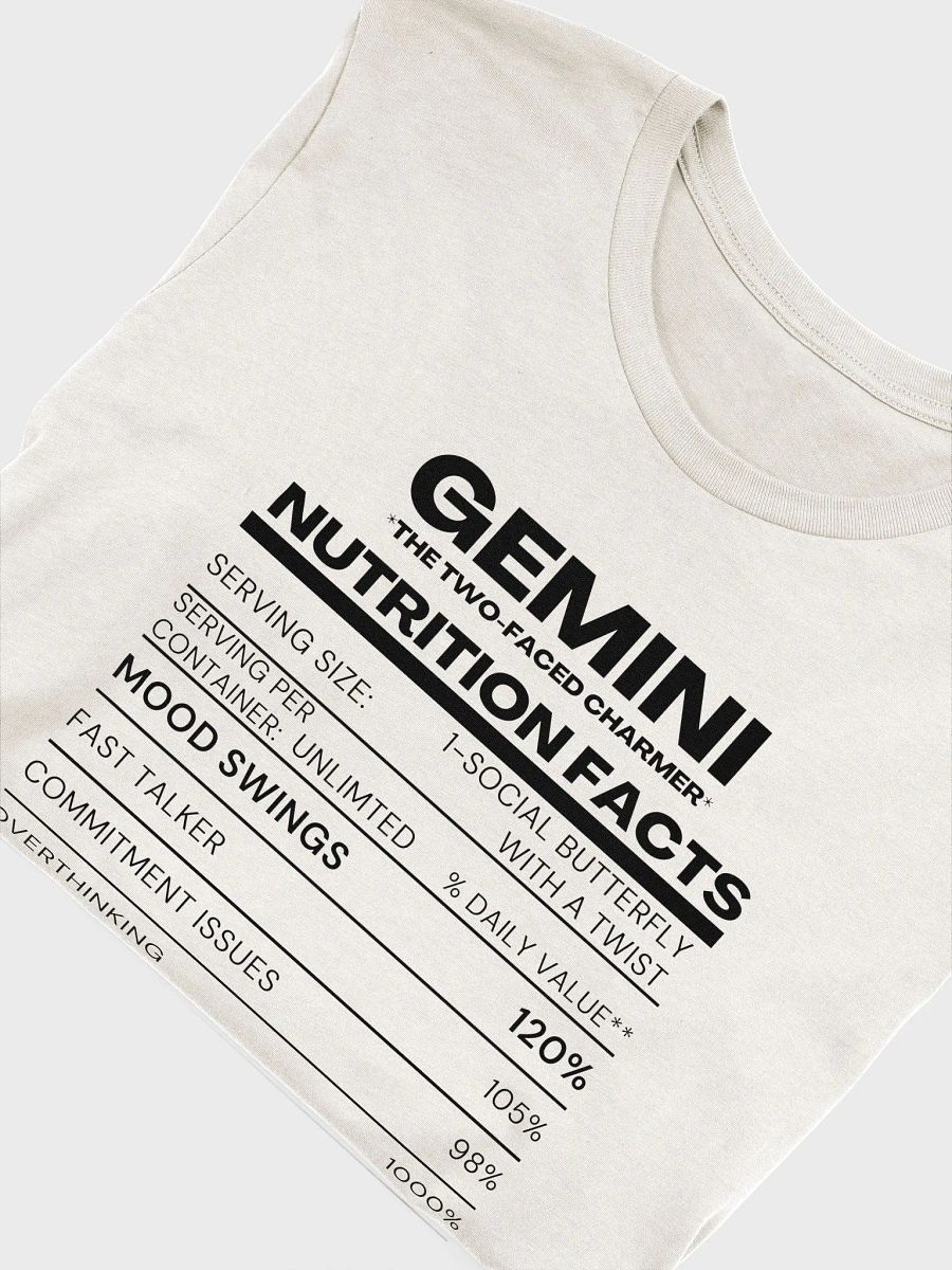 GEMINI NUTRITION FACTS T-Shirt product image (9)