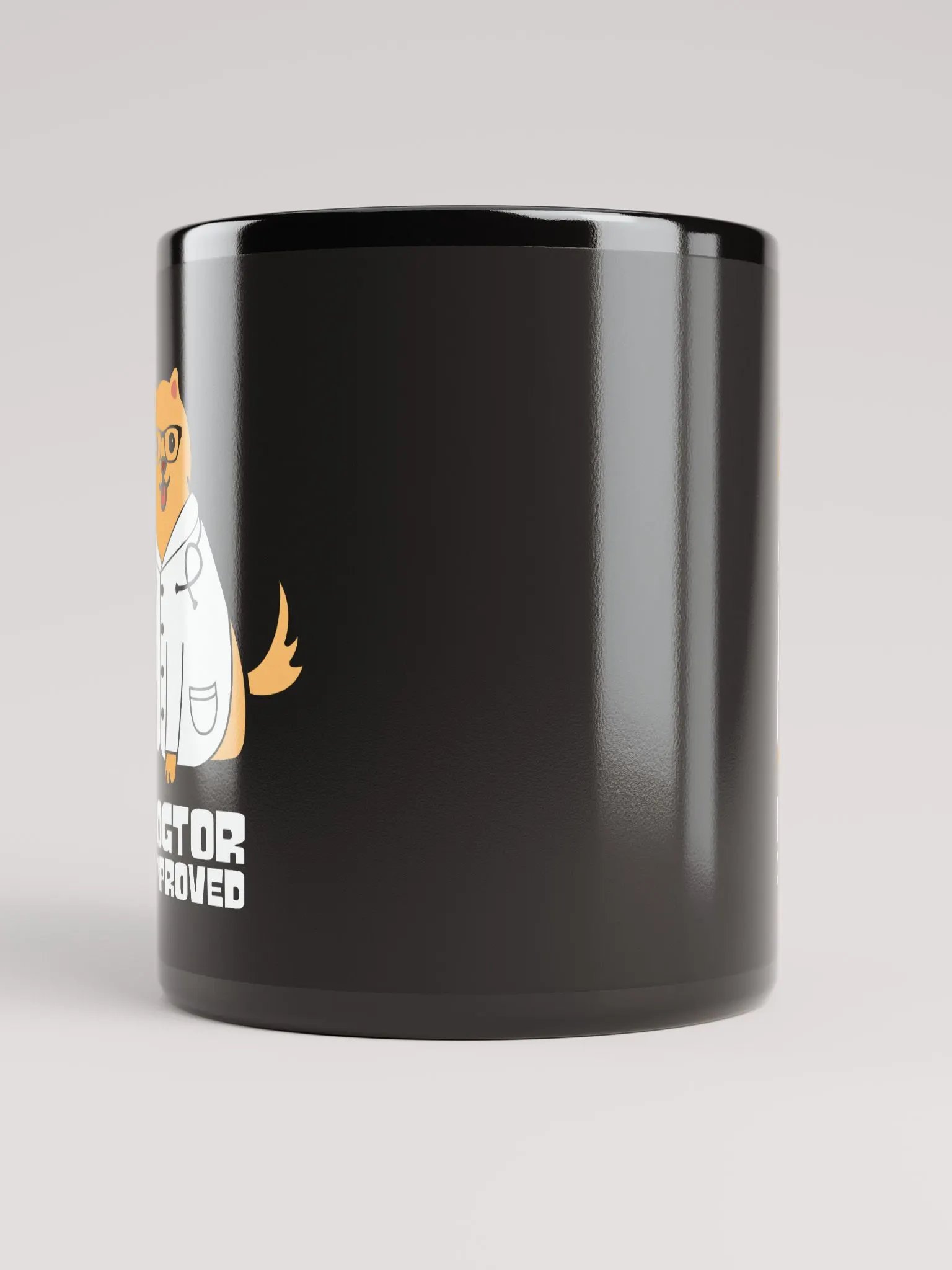 "Dogtor approved" black glossy mug product image (5)