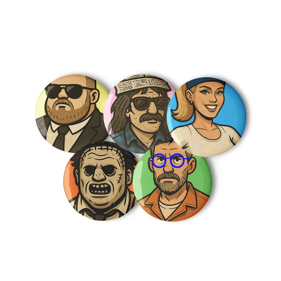 PDM’s Greatest Hits: Iconic Character Button Pin Set (5-Pack) product image (1)