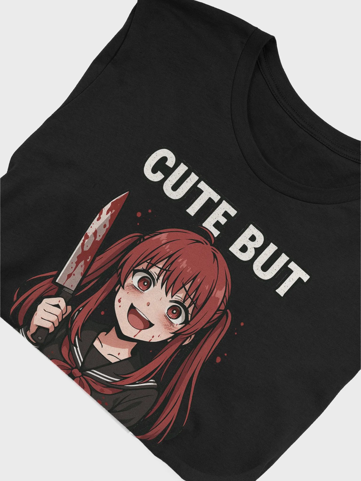 Cute But Psycho Yandere Anime Girl T-Shirt – Dark Aesthetic Otaku Tee product image (5)
