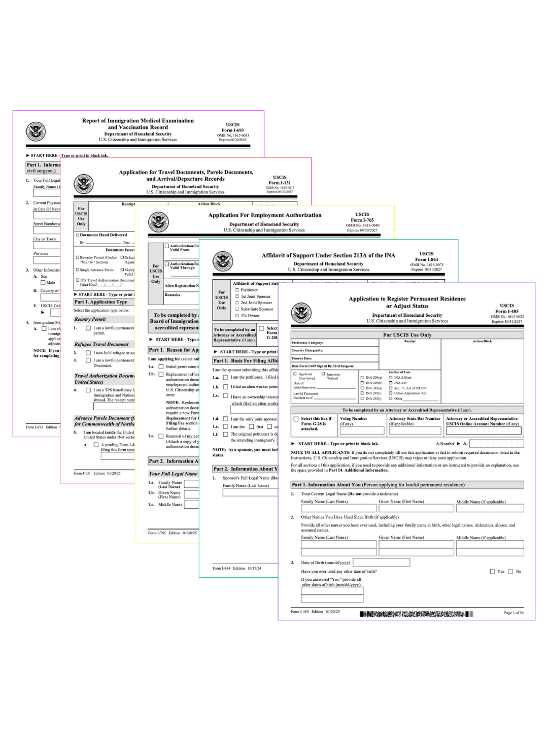 Fully Editable I-485 Adjustment of Status (Green Card) Forms Bundle product image (1)