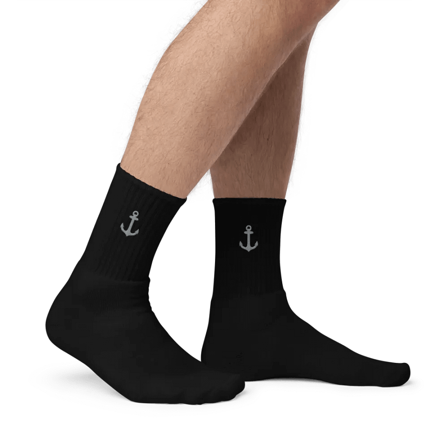 "Anchor" Embroidered Crew Socks product image (2)