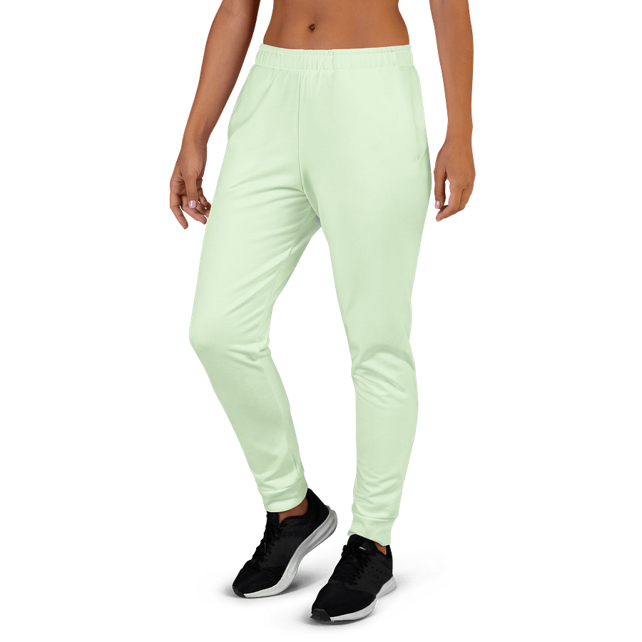 Pastel Mint Green Solid Color Women's Fleece Sweatpants product image (3)