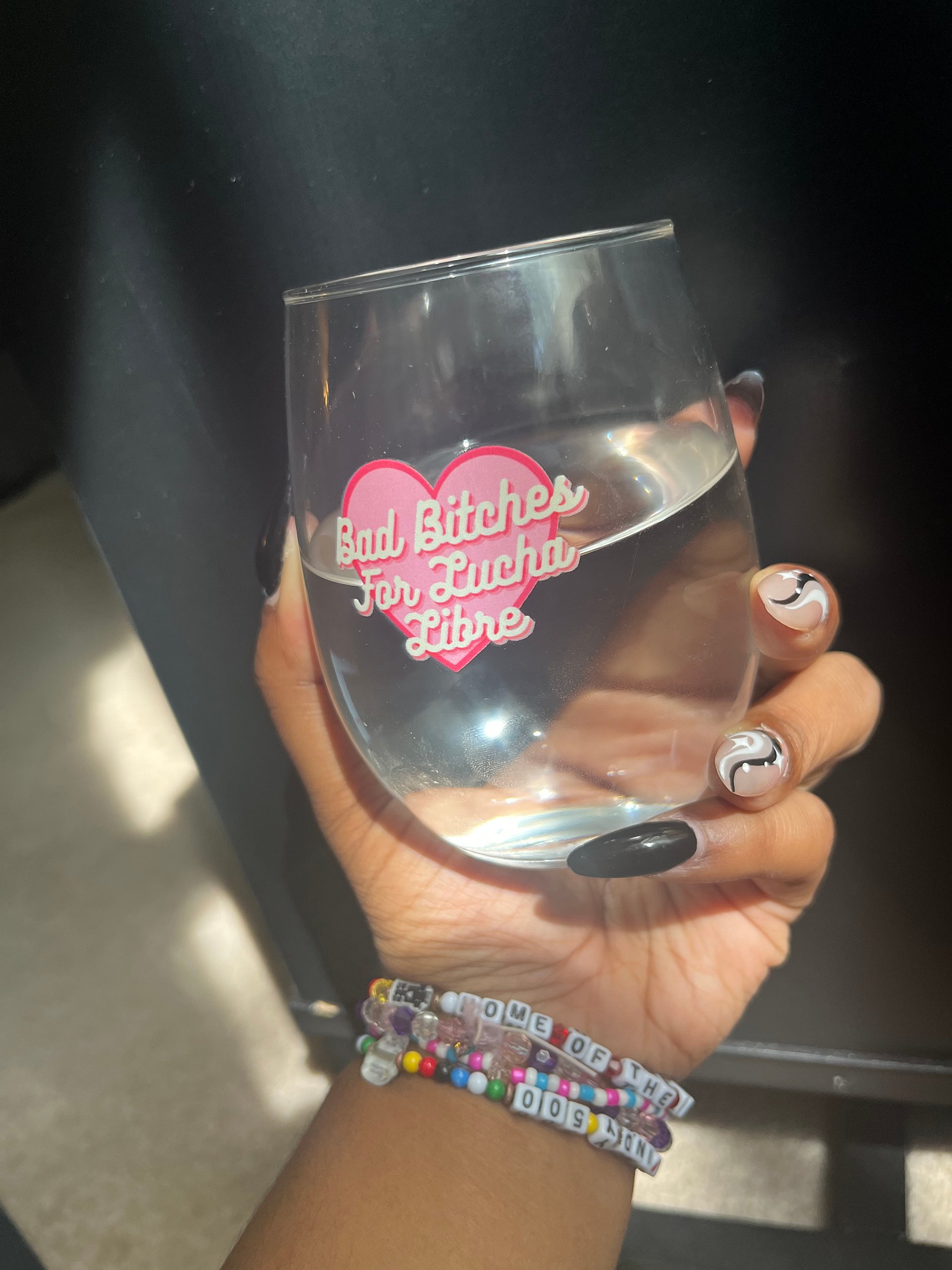 Bad Bitches For Lucha Libre Wine Glass product image (9)