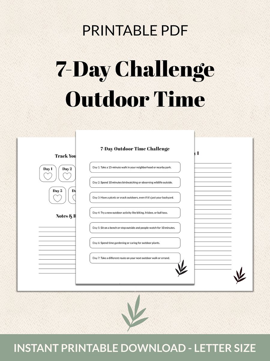 7-Day Outdoor Time Challenge Printable product image (2)