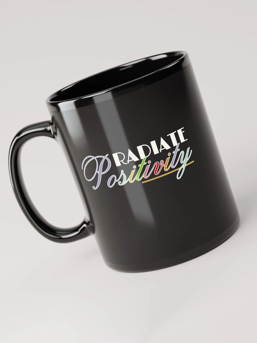 Radiate Positivity Black Glossy Ceramic Mug product image (2)